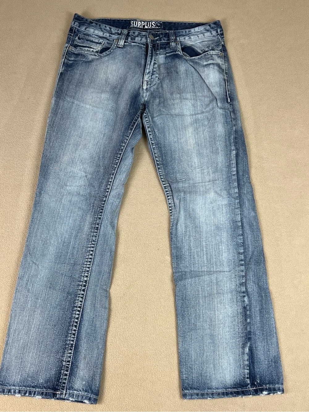 Surplus Jeans, Washed Denim. Blue. 100% Cotton. Men's Sz 36x32